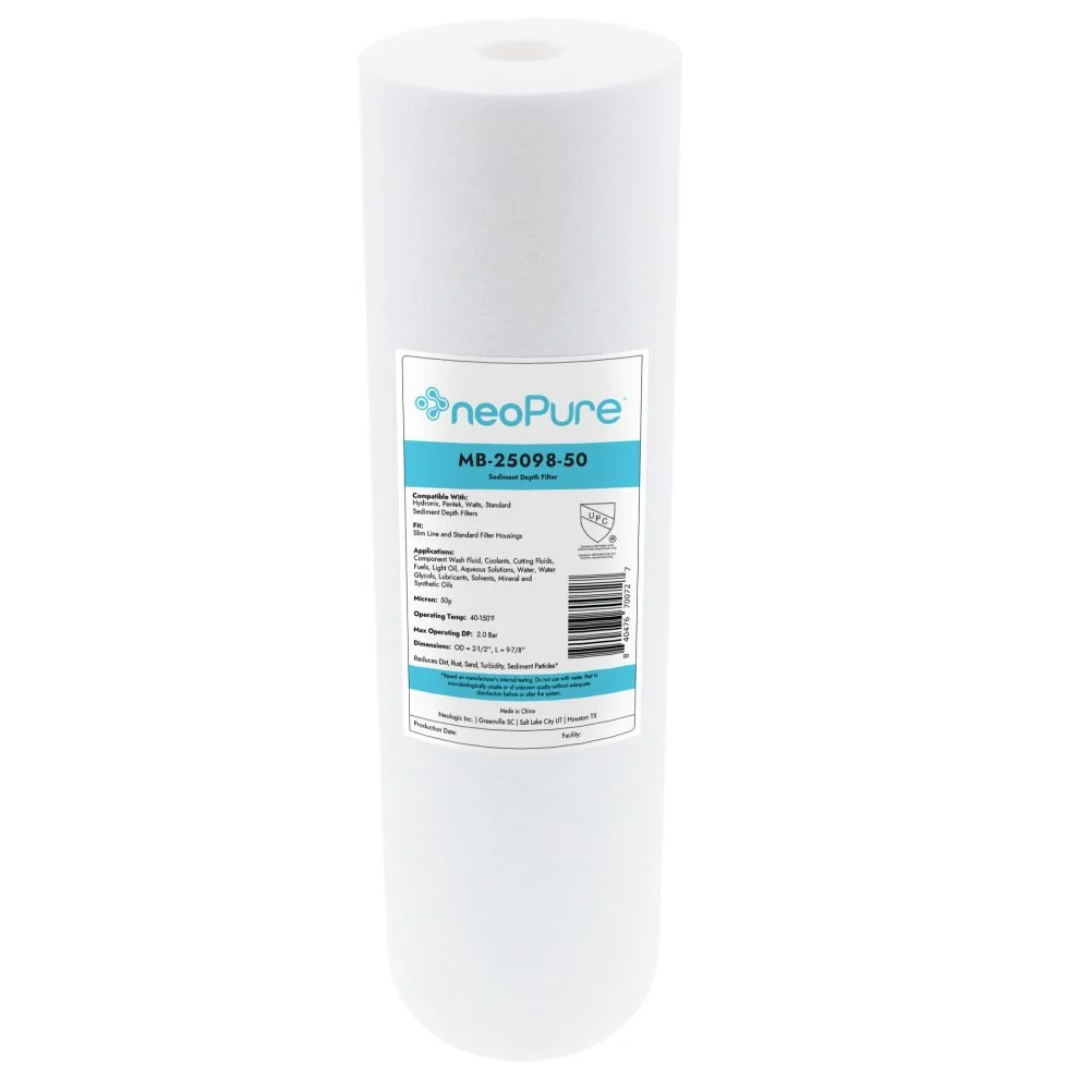 Neo-Pure MB-25098-50 9-7/8" Polypropylene Sediment Depth Filter 50 Mic — Pallet of 1920