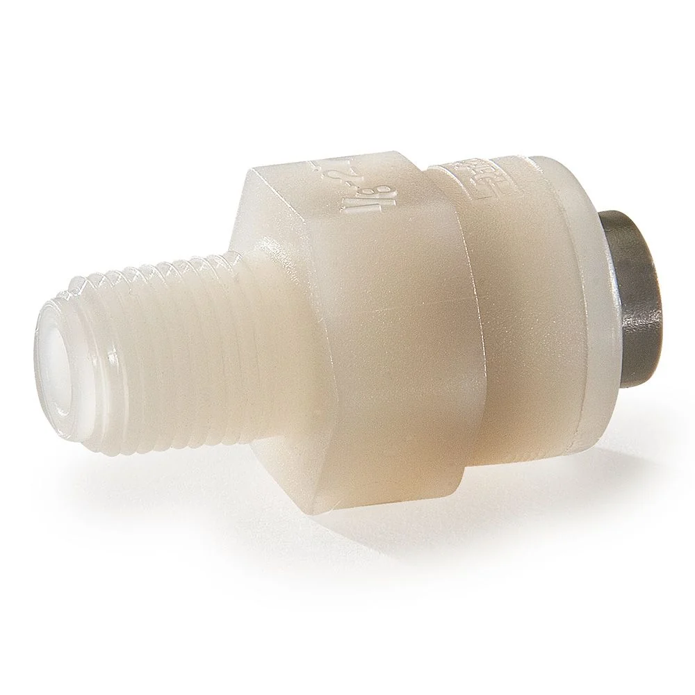 Kynar PVDF Male Connector - 3/8 x 3/8 NPTF — 10-Pack