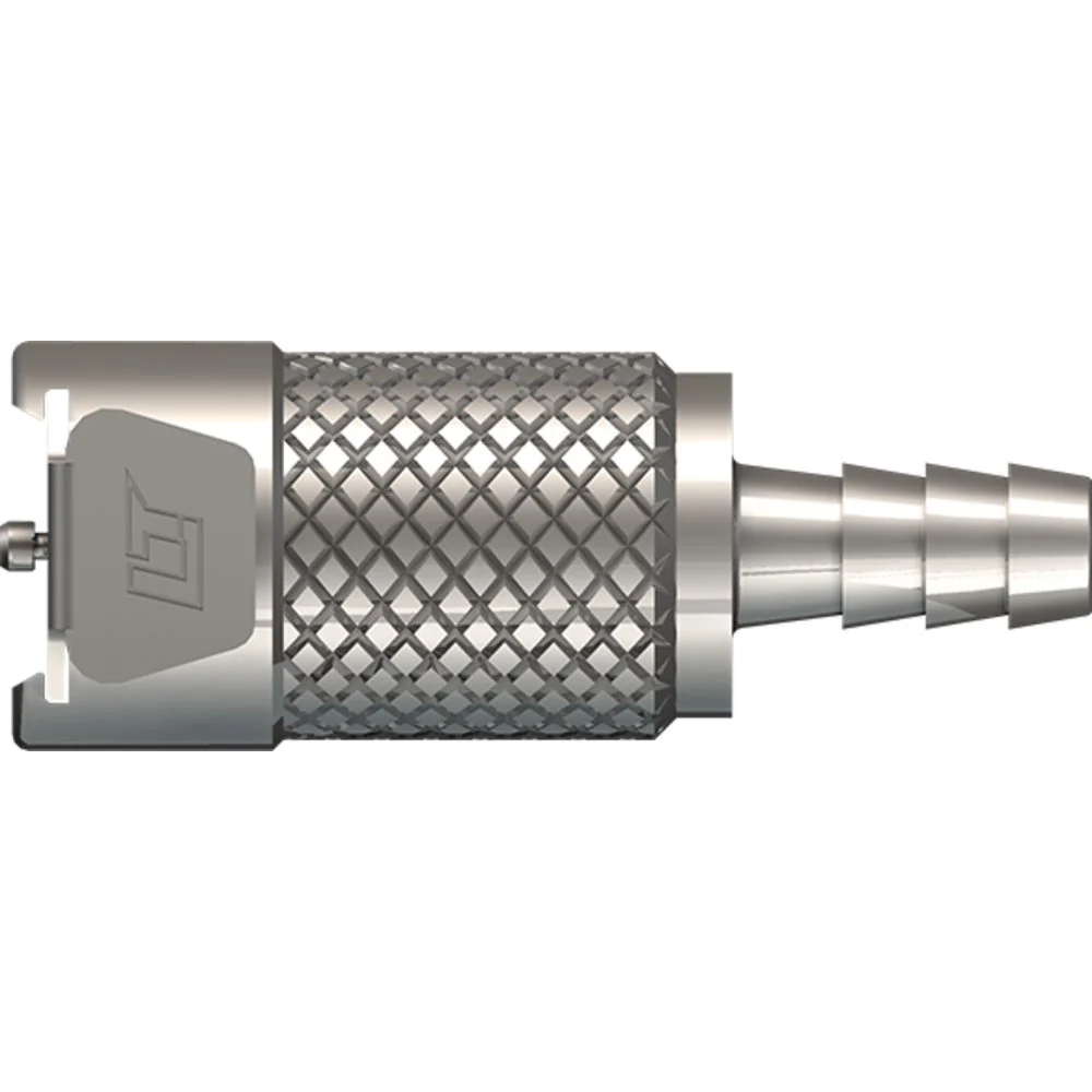 LinkTech 40CB Series Straight Female, Valved, 1/4" HB, Chrome Brass, Buna N — Box of 1000