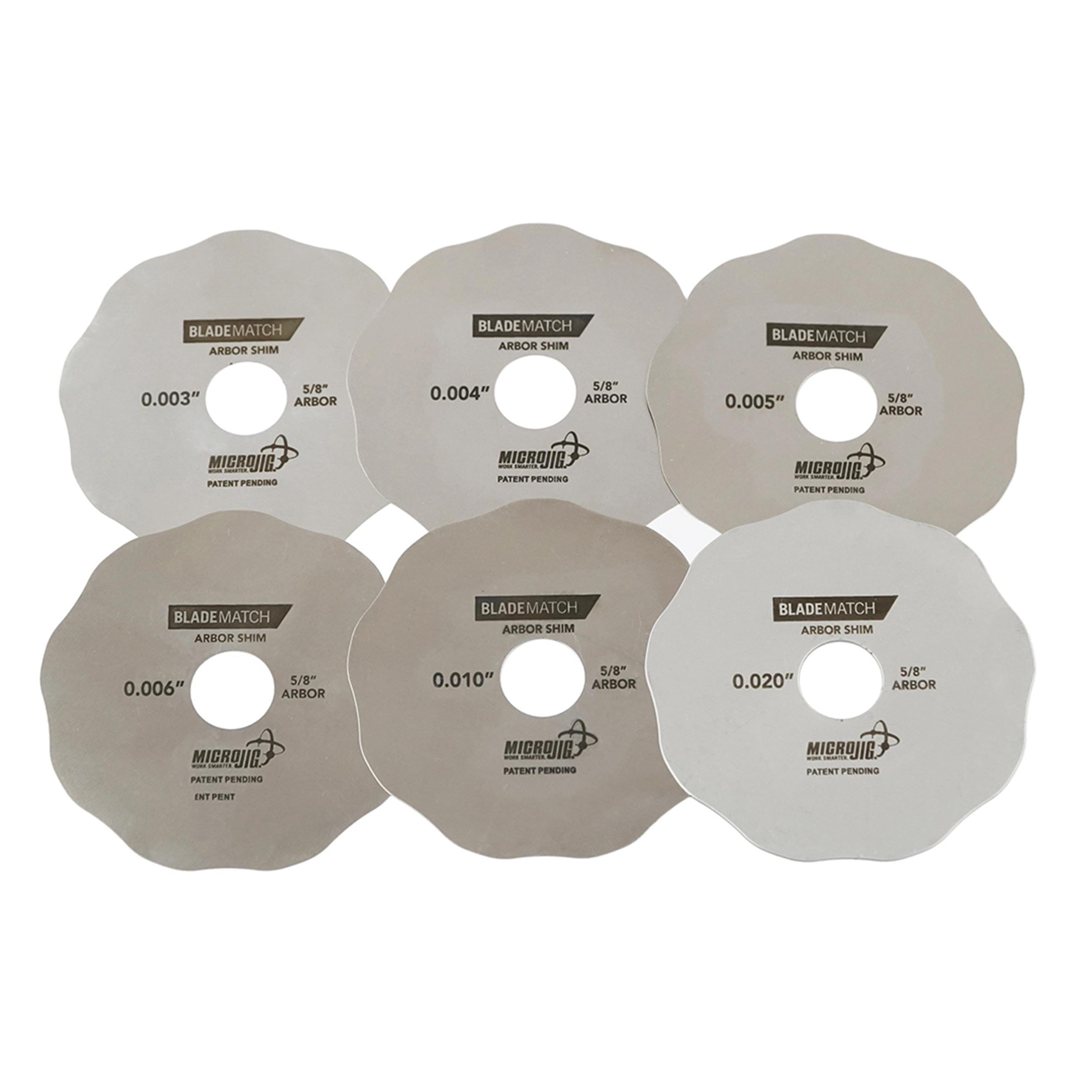 BLADEMATCH 5/8" Table Saw Arbor Shims