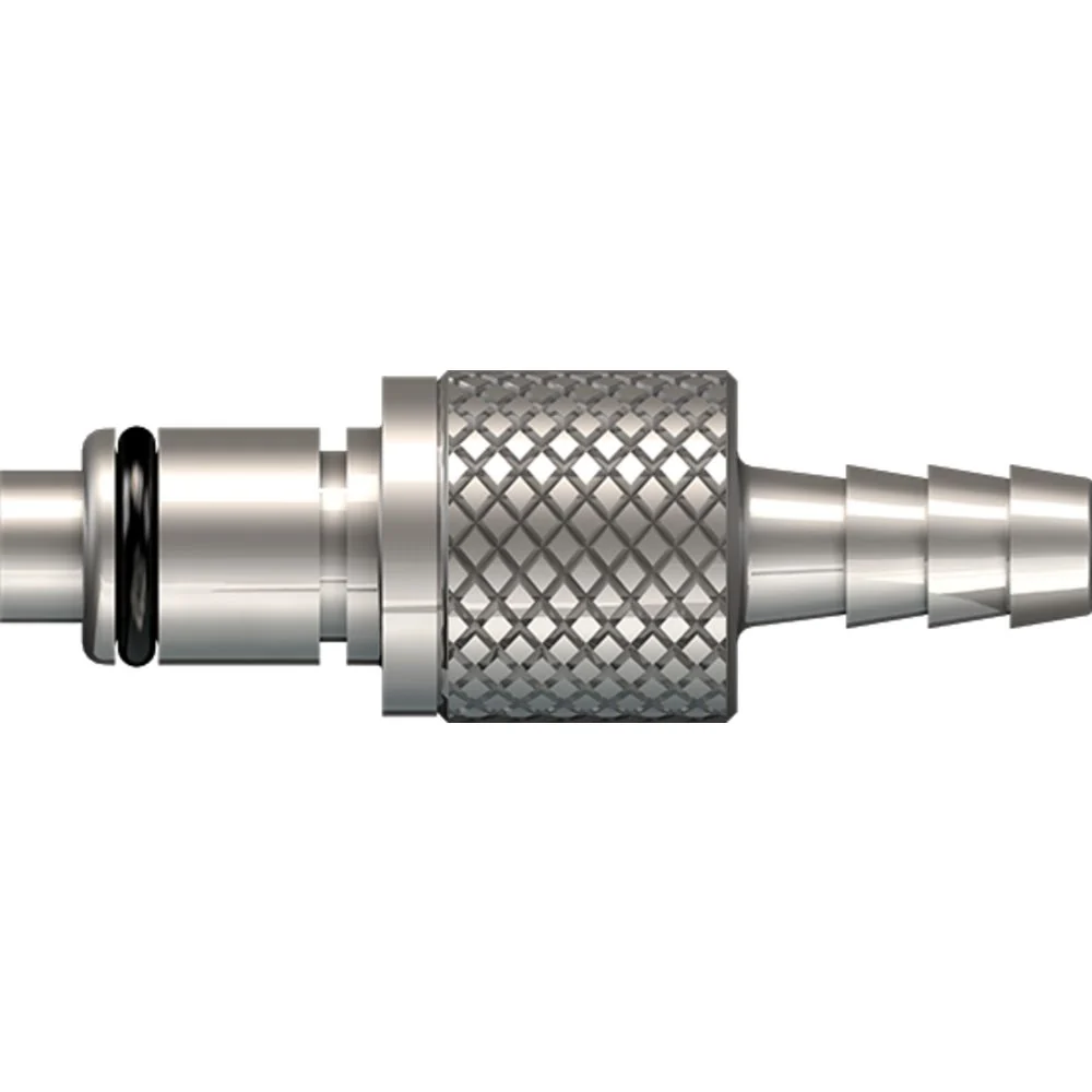 LinkTech 40CB Series Straight Male, Valved 1/4"HB, Chrome Brass, Buna N — Box of 1000