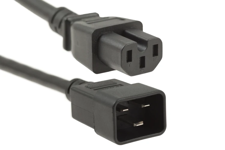 C20 to C15 AC Power Cord, 14 AWG, 10ft, Black