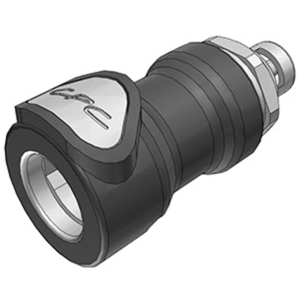 1/8 Hose Barb Valved In-Line Molded Grey Polypropylene Coupling Body FKM Seal — 1/8 Hose Barb Valved In-Line Molded Grey Polypropylene Coupling Body FKM Seal - Single