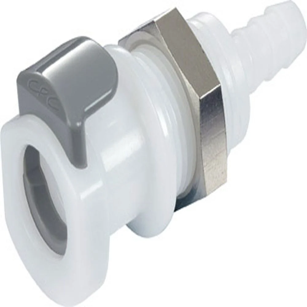 9207900 NSF Non-Valved Panel Mount Hose Barb Coupling Body 1/4 ID Barb — Single