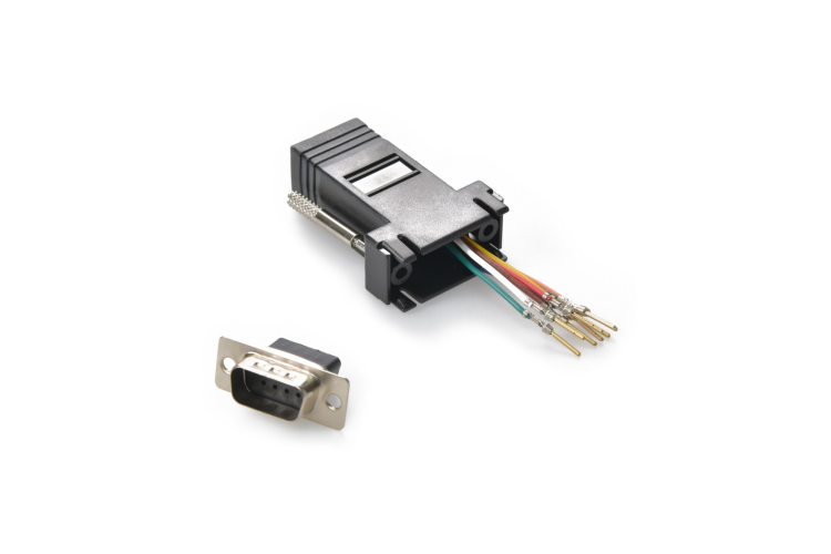 DB9 Female to RJ45 Modular Adapter, Black