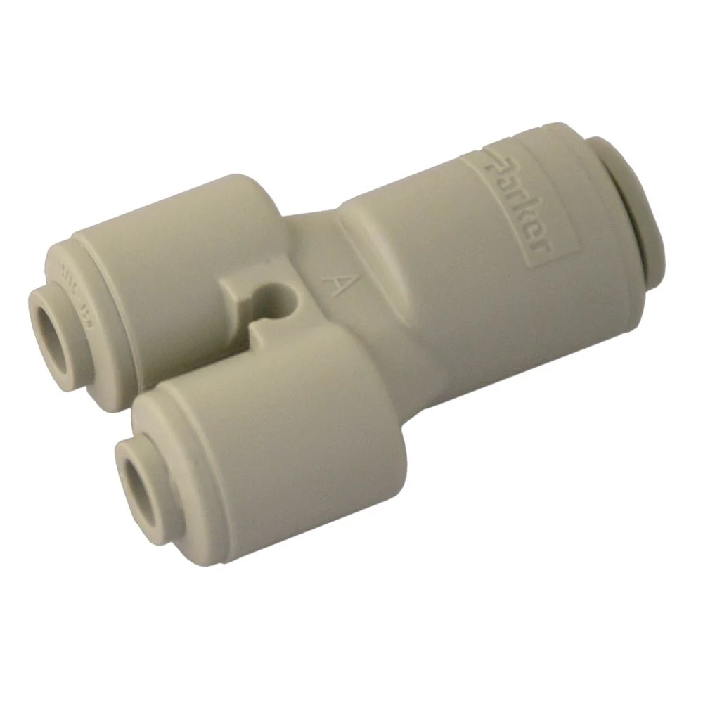 Parker A6WY4-MG True Seal Push-to-Connect Y Union - 3/8 QC x 1/4 QC — Single