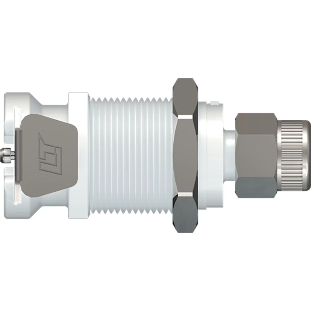 LinkTech 40AC Series Panel Mt. Female, Valved, 1/4" PTF, Natural Acetal, Buna N — Single