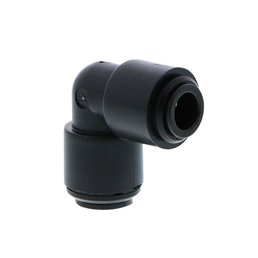 John Guest Reducing Union Elbow BLACK ACETAL - 12mm x 10mm — Single