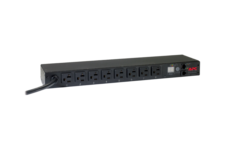 APC Metered 1U Rack PDU, 20A 120V Power Distribution Unit with (8) NEMA 5-20 Outlets, AP7801B