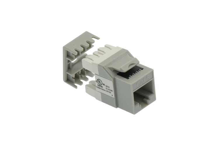 Cat6 RJ45 110 Type 180° Keystone Jack, Gray