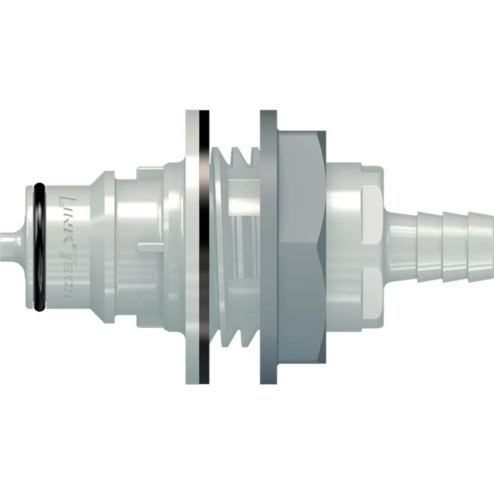 LinkTech 60PP Series Panel Mt. Male, Valved 3/8" HB, Polypropylene — Bag of 100