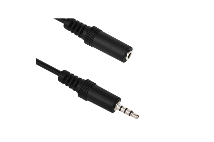 Audio Auxiliary Cable with TRRS 3.5mm Male/Female Connectors, 12ft