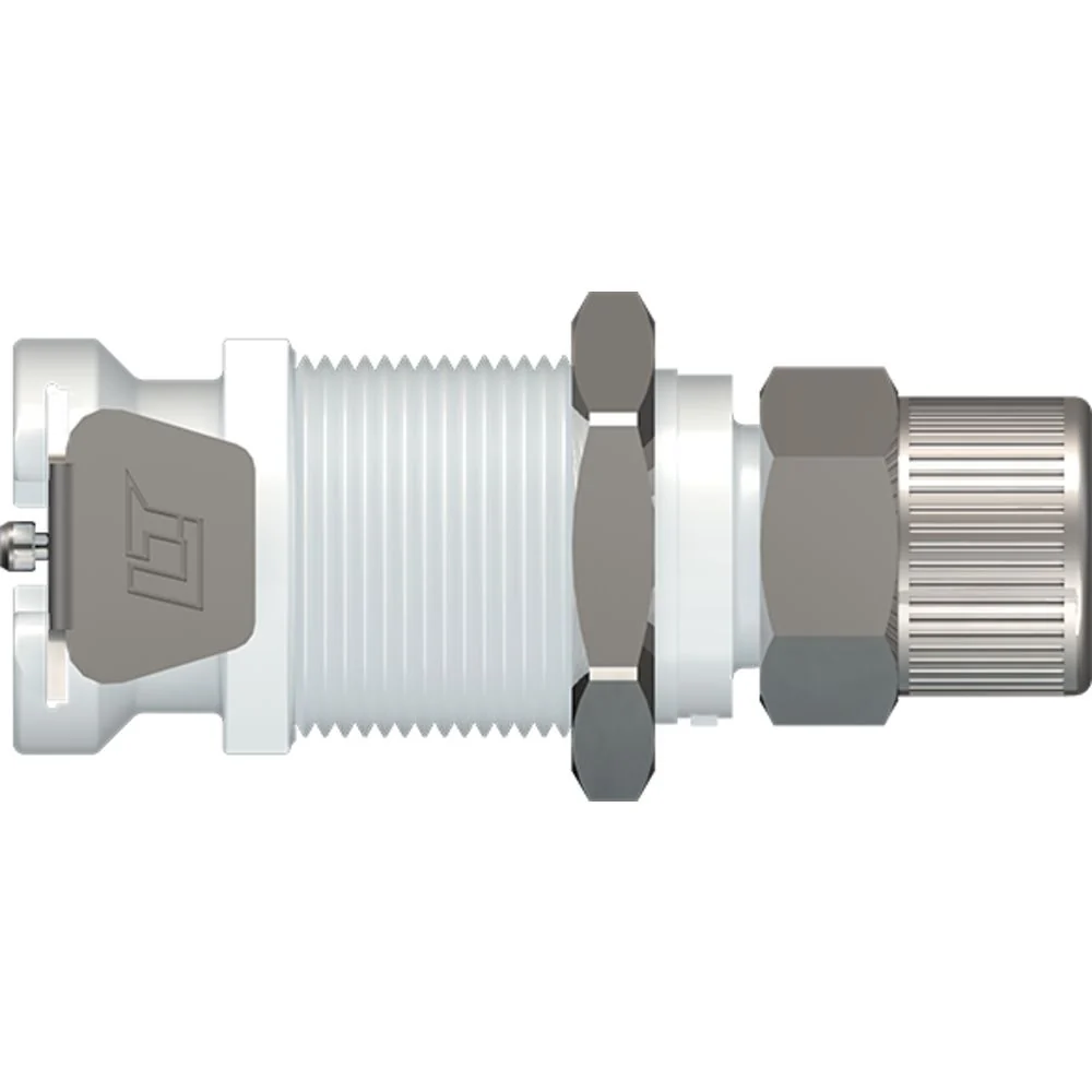 LinkTech 40AC Series Panel Mt. Female, Valved, 3/8" PTF, Natural Acetal, Buna N — Box of 1000