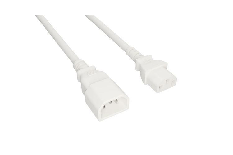 Power Cord, C13 toC14, 5 ft, 14AWG, White