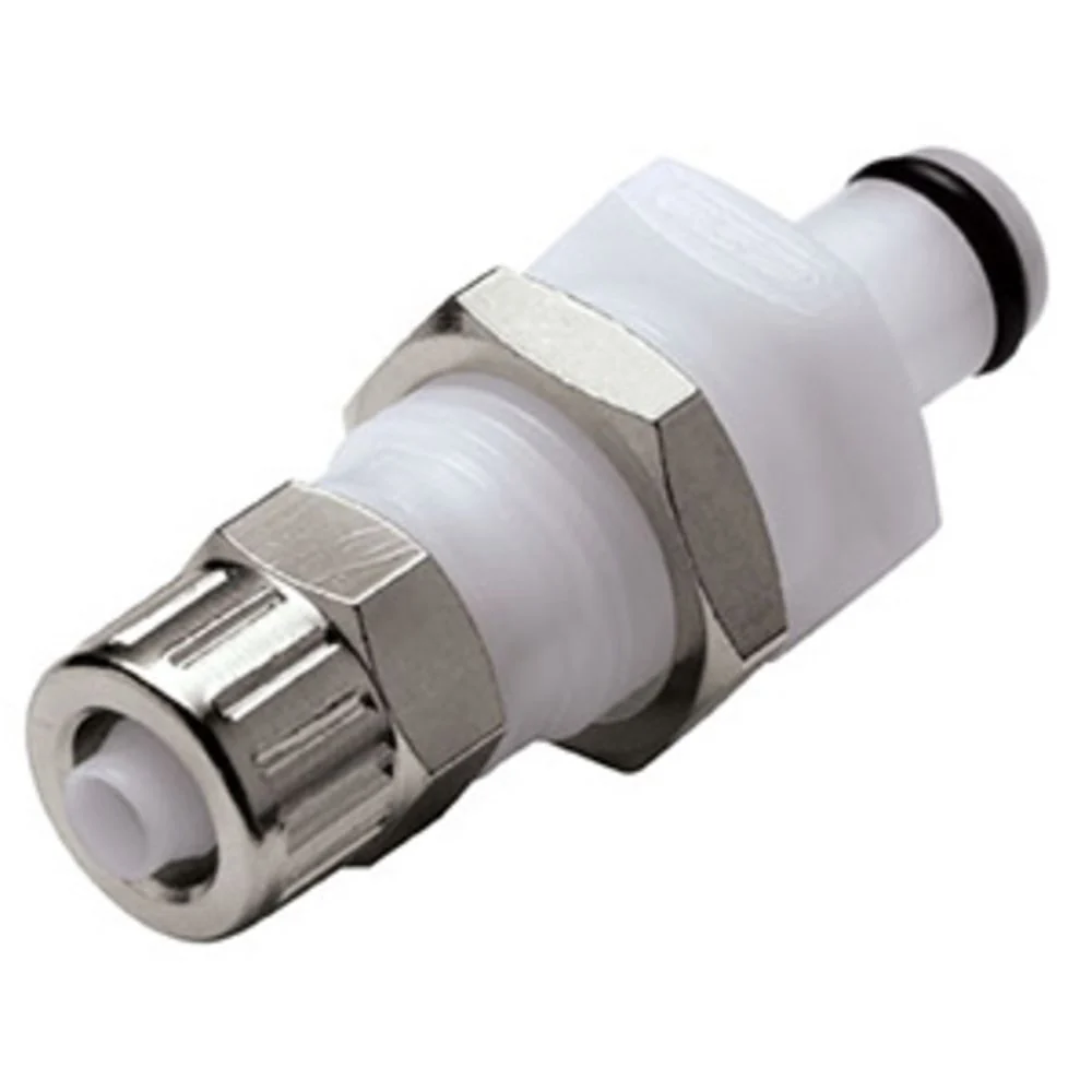 PMCD4004 Valved Panel Mount PTF Coupling Insert 1/4 PTF — Single