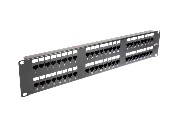 48 Port Cat6 110 2RU Rack Mount Punch Down Patch Panel