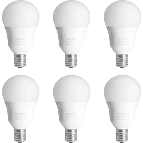 Sunlite® LED A15 Light Bulb, E17 Base, 6W, 480 Lumens, 4000K, Cool White, Pack of 6