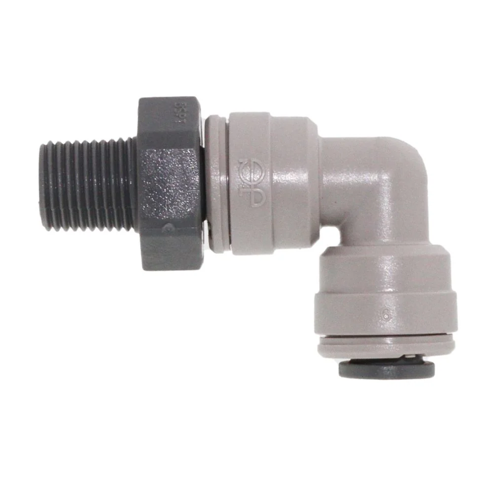 John Guest Swivel Elbow BSPT - 1/2 x 3/8 BSPT — Box of 50