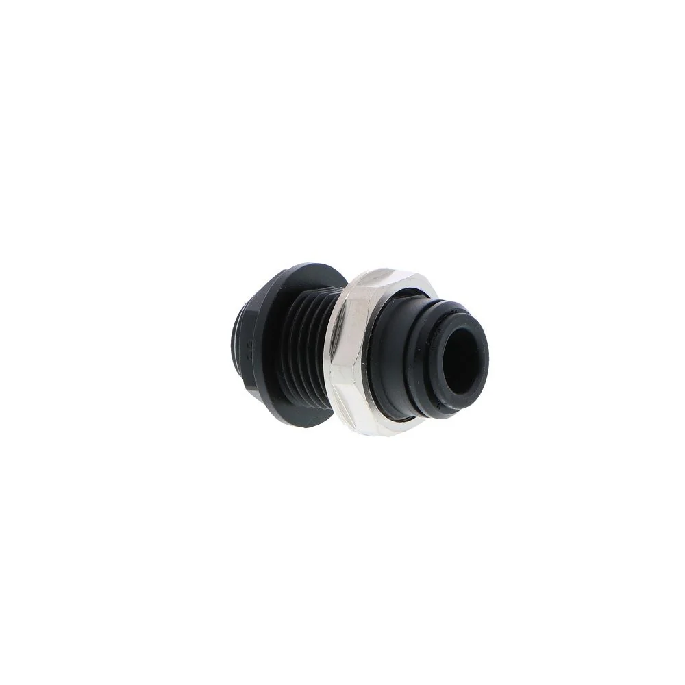 John Guest Bulkhead Connector BLACK ACETAL - 10mm x 10mm — Single