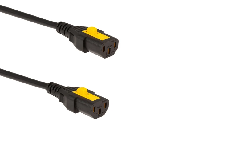 AC Power Cord, C13 to C14, 18 AWG, 4 Ft, Black, V-Lock