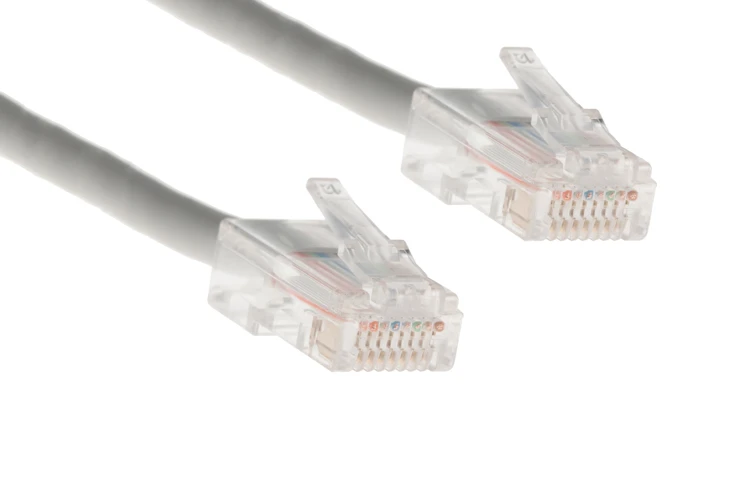 Cat5e Ethernet Patch Cable, Non-Booted, UTP, 2 ft, Gray