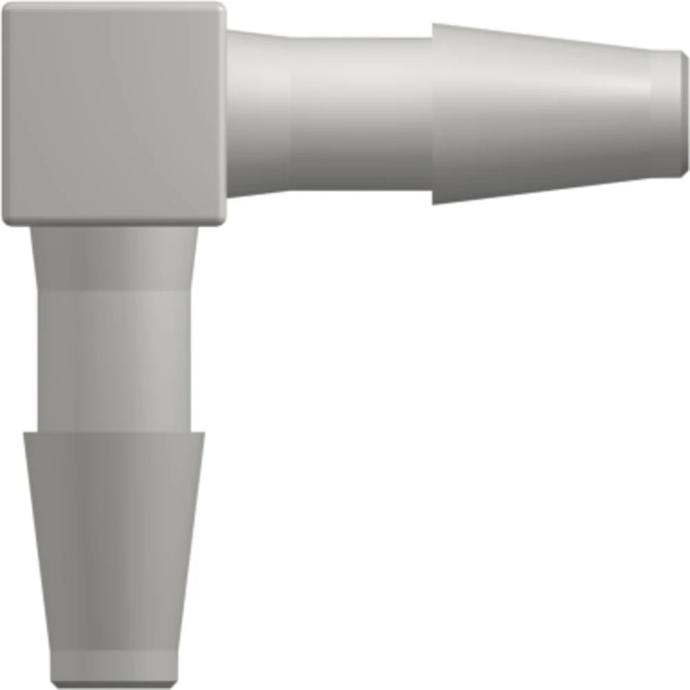 LinkTech Elbow Tube Fitting with Classic Series Barbs, 1/4" (6.4 mm) ID Tubing, White Nylon — Bag of 500