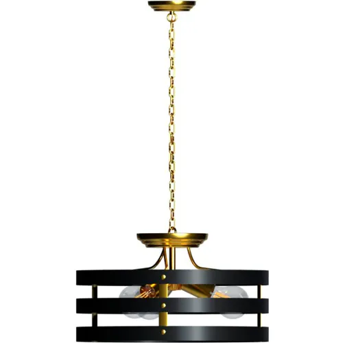 Ambiate Banda Cage Pendant Light Fixture, E26 Base, 40W, Black/Gold
