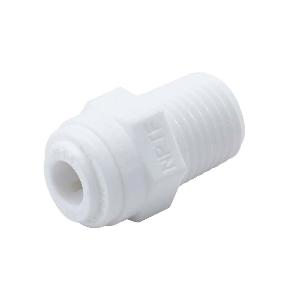 NeoFit - Acetal White Male Connector 1/4" Tube x 1/4" NPTF — Single