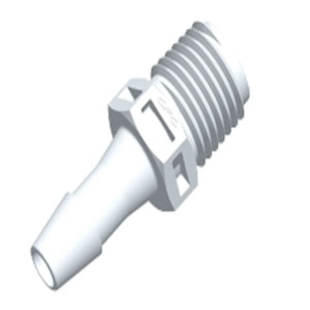 N8S870 Straight Fitting Natural PVDF 1/4 NPT x 1/4 HB — Single