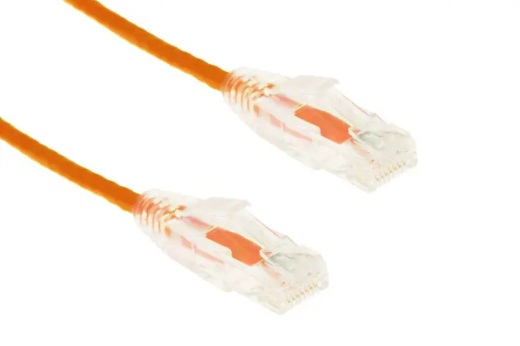 Cat6A Slim Snagless Ethernet Patch Cable, 35ft, Orange