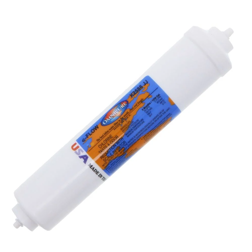 Omnipure Inline K2586-JJ Icemaker GAC CTO/Scale - 10" x 2" Filter - 1/4" Quick Connect — Single