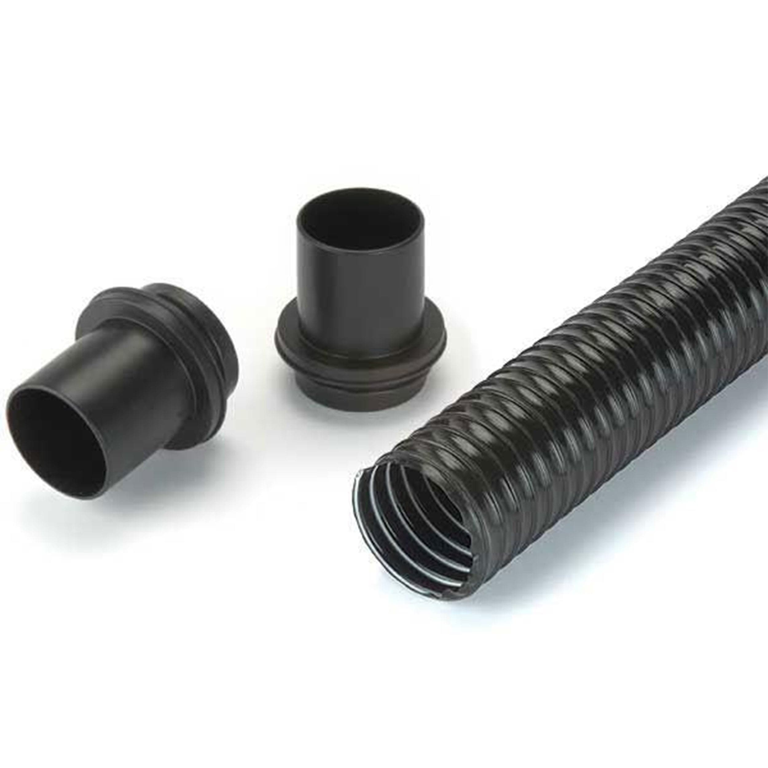 Polyurethane Dust Collection Hose Kit with End Fittings - 2-1/2" x 10' - Black