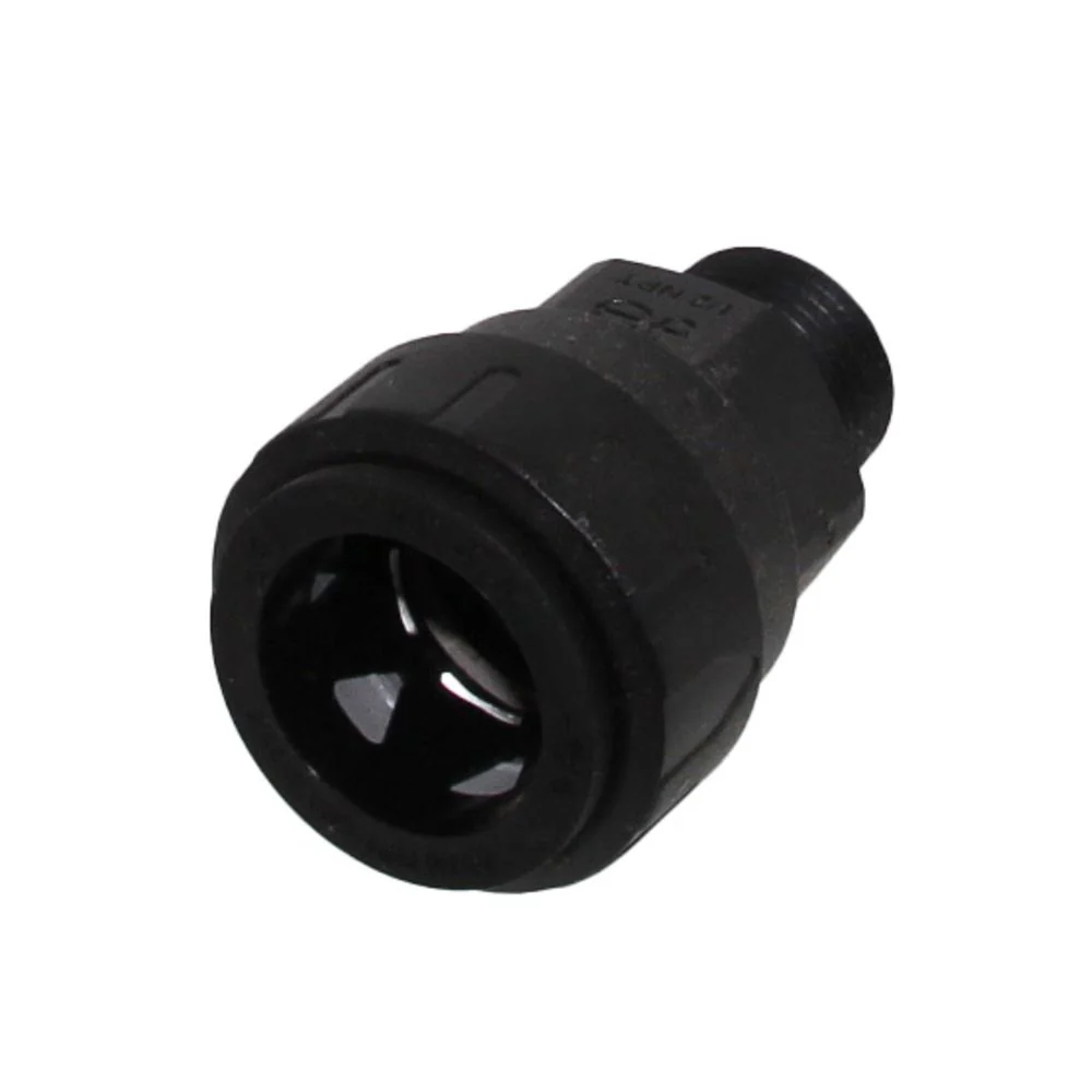John Guest Black Male Connector - 3/4 CTS x 1 NPT — Bag of 5