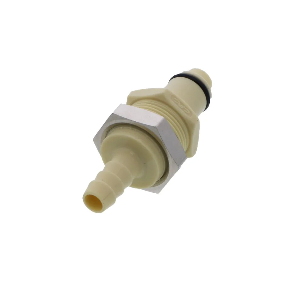 PLCD4200412 Valved Panel Mount Hose Barb Coupling Insert 1/4 ID Barb — Pack of 250