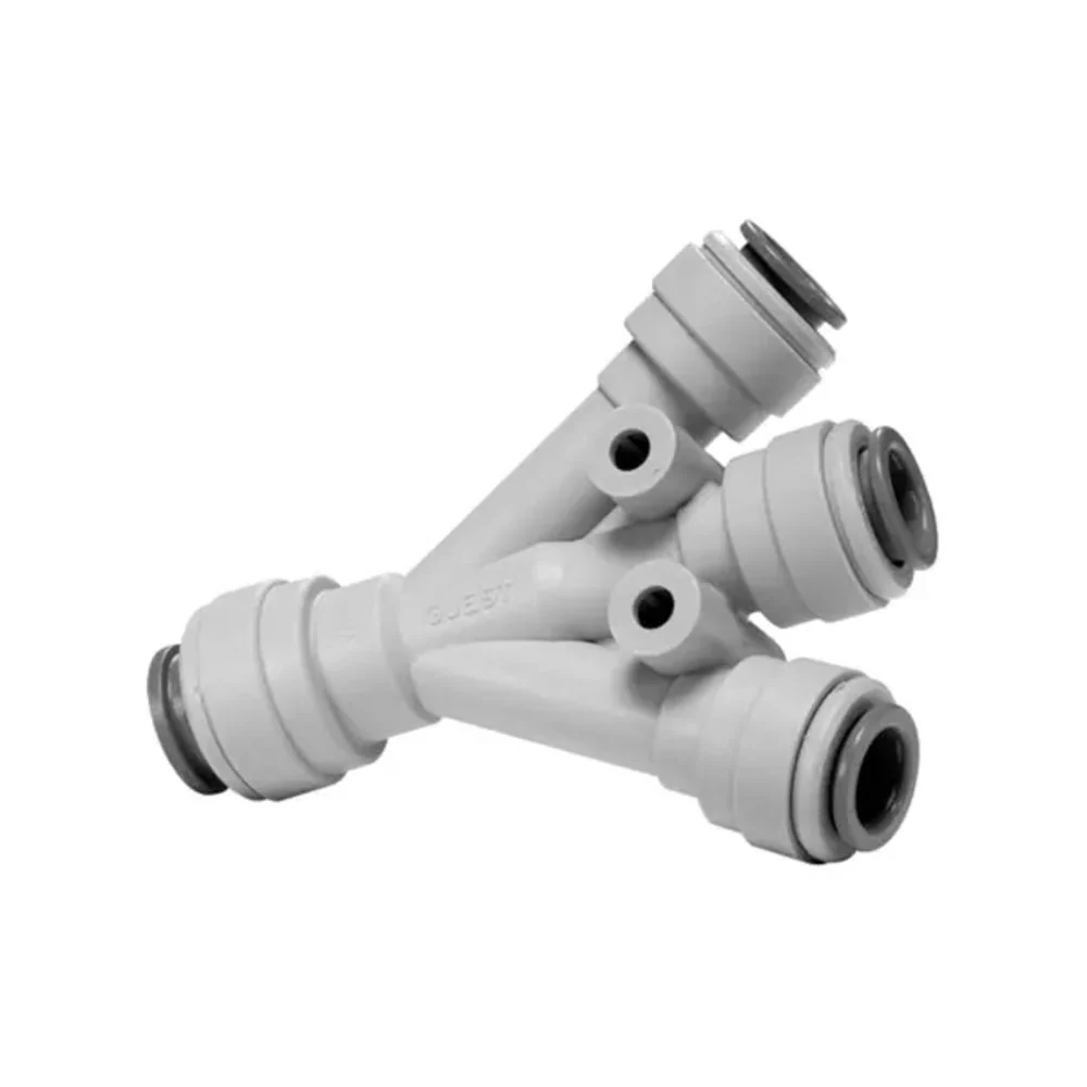 John Guest Three Way Divider 1/2" OD Inlet x 1/2 OD Outlets (3) — Box of 40
