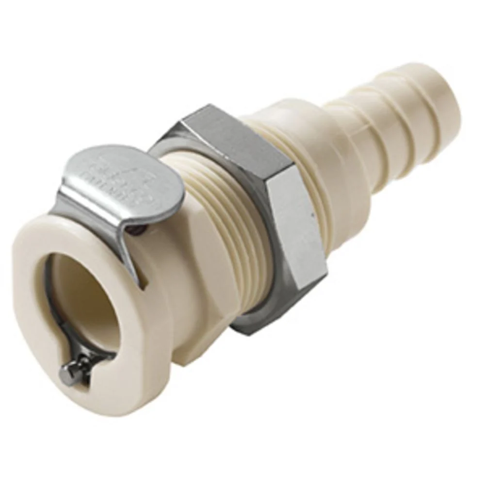 PLC1600612 Panel Mount Hose Barb Coupling Body 3/8 ID Barb — Single