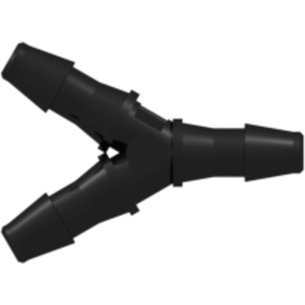 LinkTech Y Tube Fitting with 200 Series Barbs, 3/32" (2.4 mm) ID Tubing, Black Nylon — Box of 10000