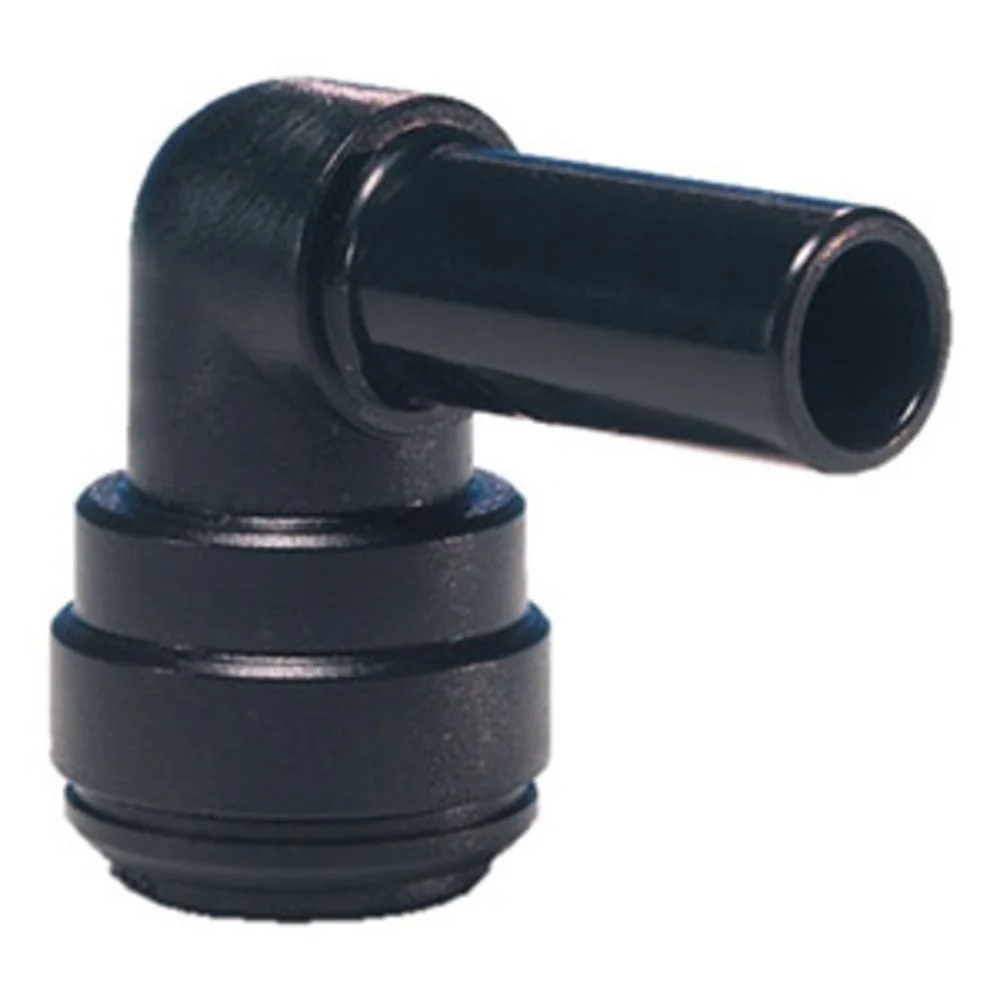 John Guest Stem Elbow BLACK ACETAL - 12mm x 12mm OD Stem — Box of 100