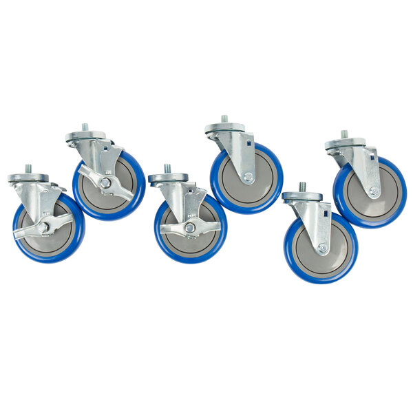 Advance Tabco TA-255AP Equivalent 5" Heavy-Duty Swivel Stem Casters for Enclosed Base Tables - 6/Case