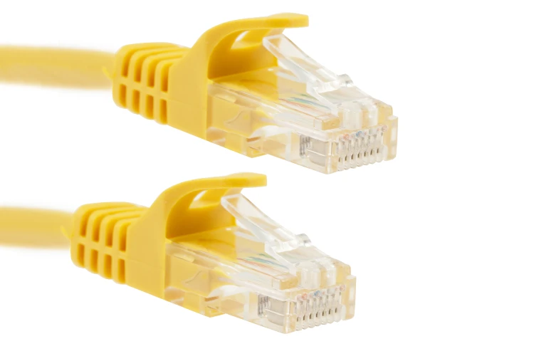 Cat5e Ethernet Patch Cable, Snagless, UTP, 100 ft, Yellow