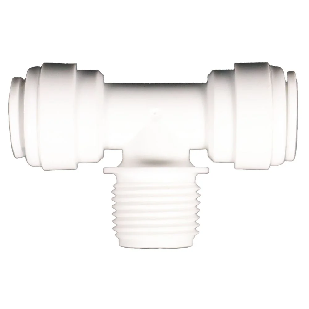 Male Branch Tee Acetal 3/8 qc x 3/8 qc x 3/8 MNPT Branch — Bag of 10