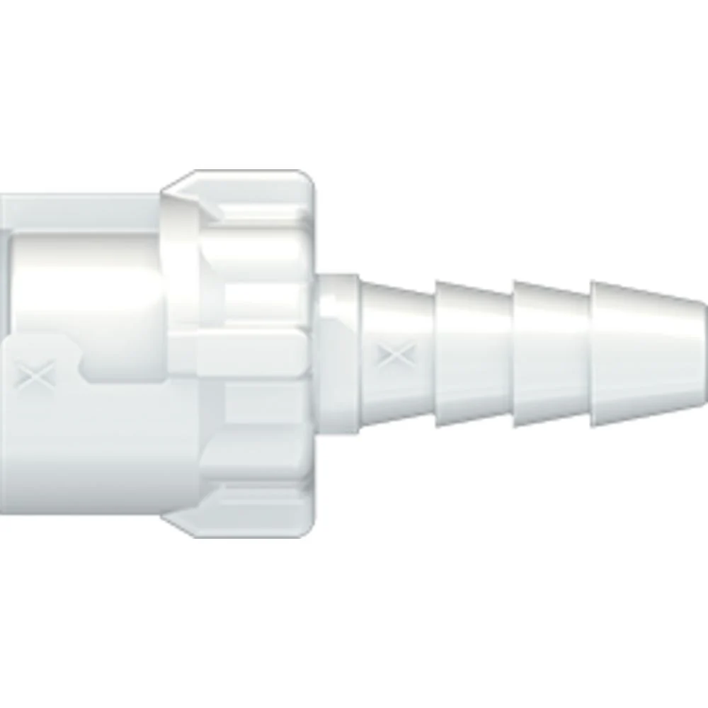 LinkTech 10AC Series Straight Female, Valved, 1/8" HB, Natural Acetal, Buna N — Bag of 500