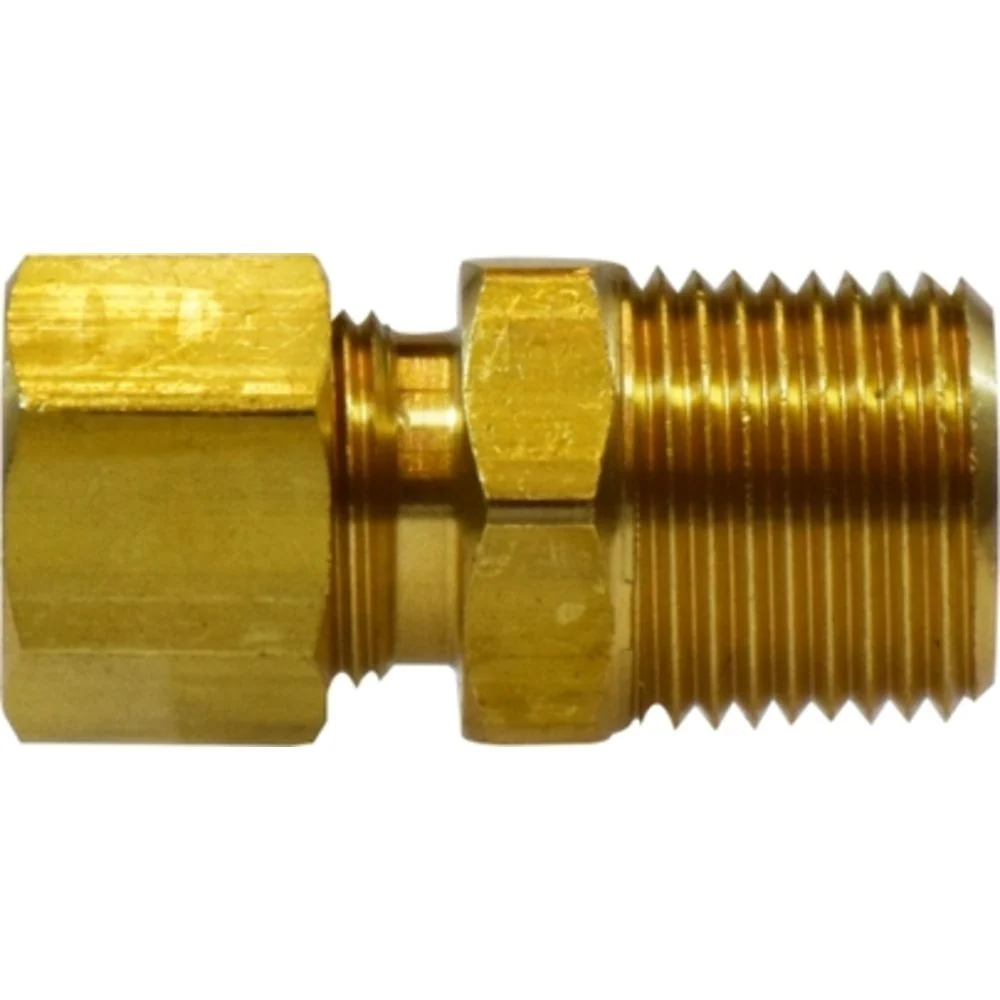 Brass 3/8" X 1/8" Compression X MIP Adapter — 10-Pack