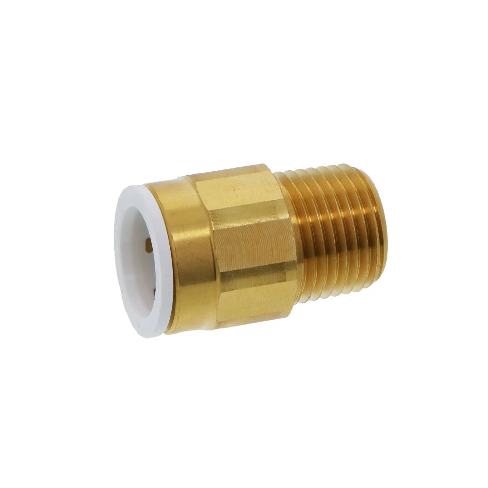 John Guest Brass Male Connector NPT - 1/2 CTS x 1/2 NPT — Bag of 5