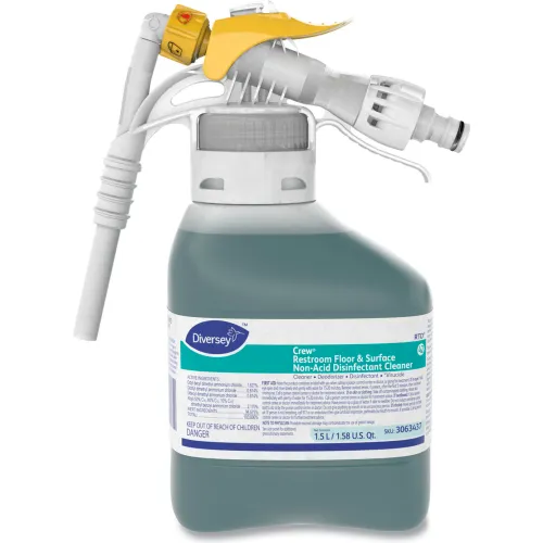 Diversey™ Crew® Restroom Floor Cleaner, Fresh Scent, 50.7 oz. Bottle, 2/Case