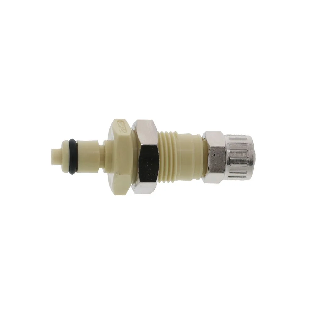 PMCD400412 Valved Ferruleless Polytube Fitting Panel Mount Coupling Insert 1/4 PTF — Single