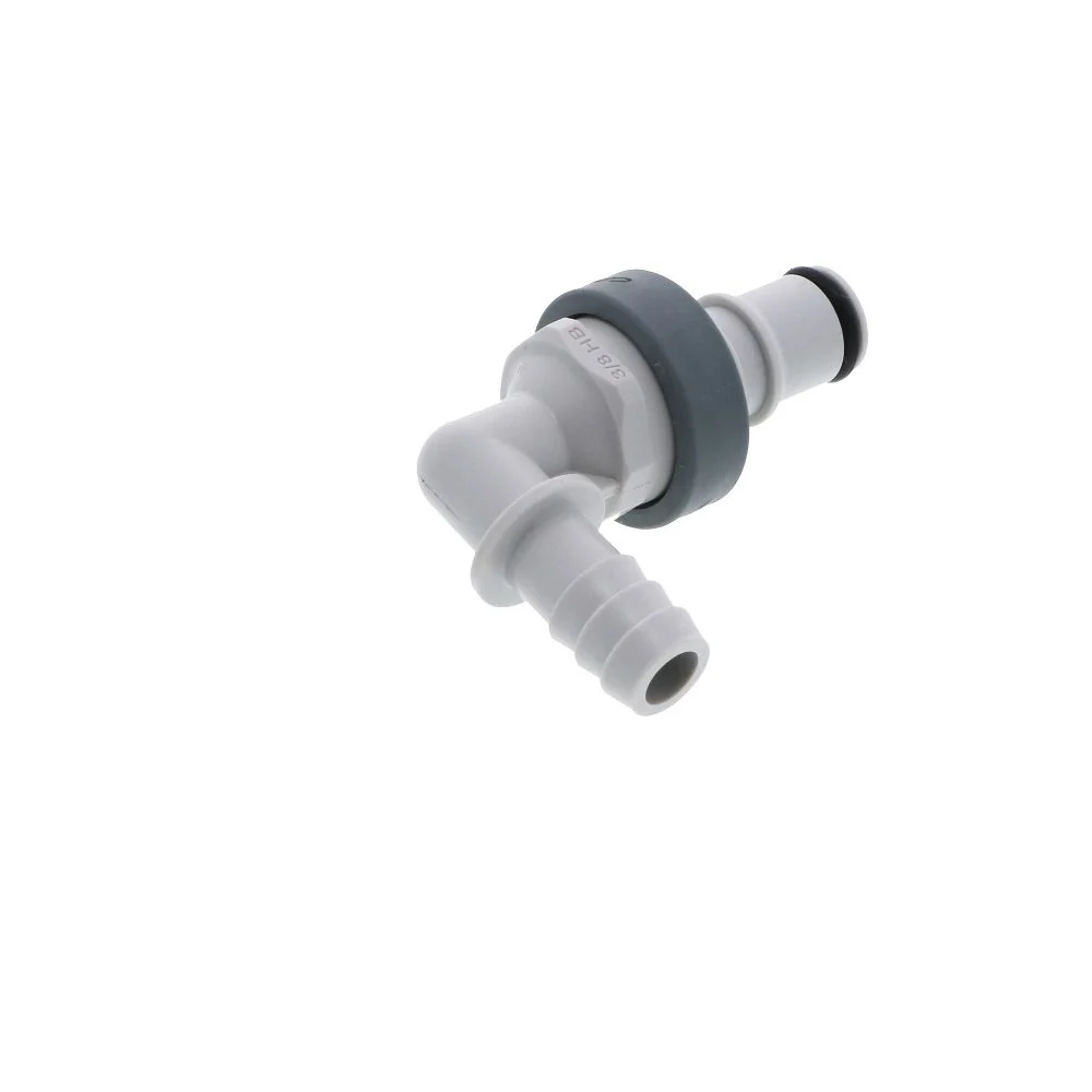 NS4D23006 Valved In-Line Elbow Hose Barb Coupling Insert 3/8 ID Barb — Pack of 250