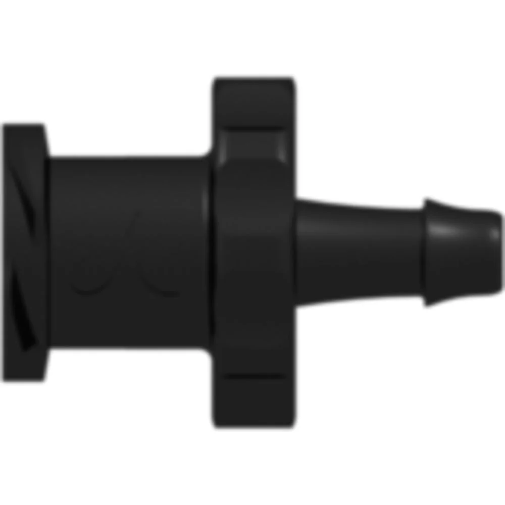 LinkTech Female Luer Thread Style to 500 Series Barb, 3/32" (2.4 mm) ID Tubing, Black Nylon — Bag of 1000