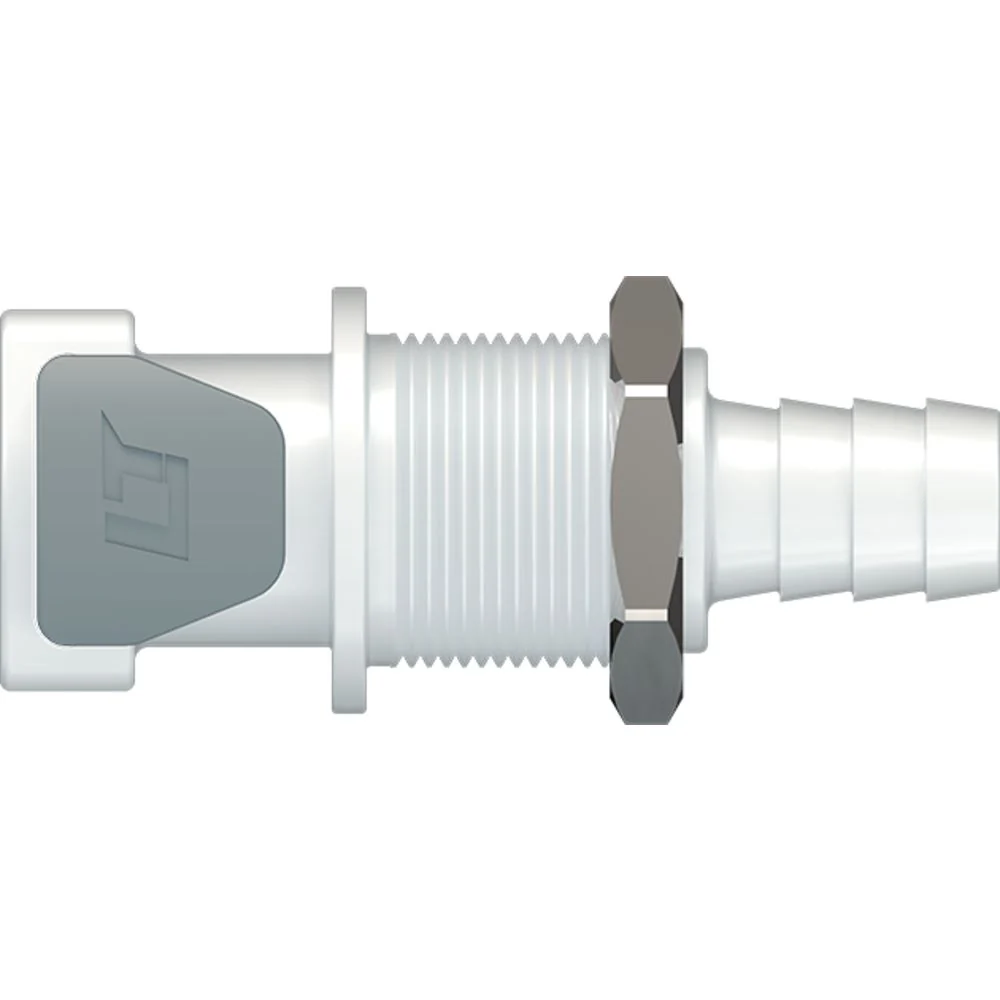 LinkTech 50AC Series Panel Mt. Female, Non-valved, 3/8" HB, Natural Acetal — Box of 1000