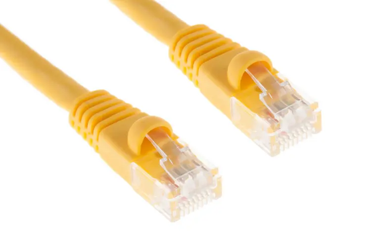 Cat6A Ethernet Patch Cable, Half-moon Boot, UTP, 10 ft, Yellow